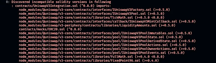 유니스왑 코드를 이용하여 내 코드에 통합했을 때 발생하는 오류 메시지